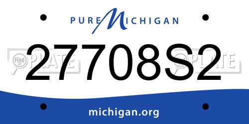 27708S2 Michigan License Plate