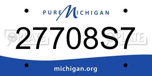 27708S7 Michigan License Plate