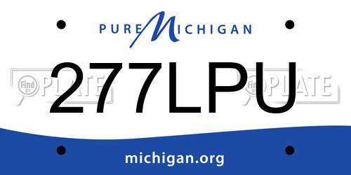 277LPU Michigan License Plate