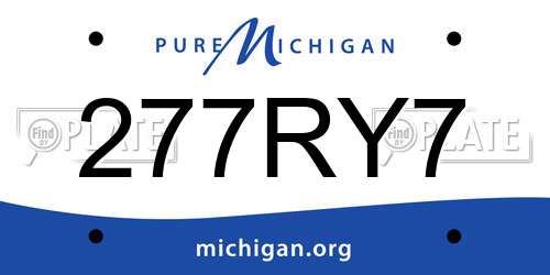 277RY7 Michigan License Plate