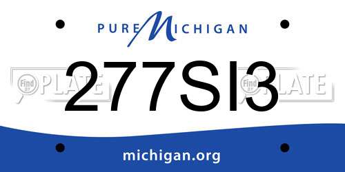 277SI3 Michigan License Plate