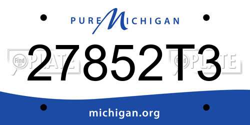 27852T3 Michigan License Plate