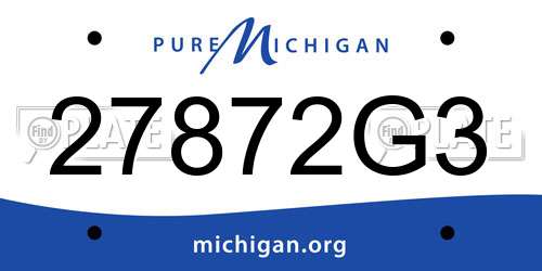 27872G3 Michigan License Plate