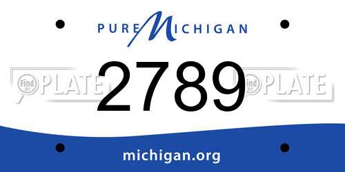 2789 Michigan License Plate