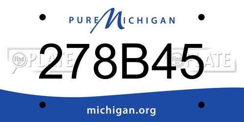 278B45 Michigan License Plate
