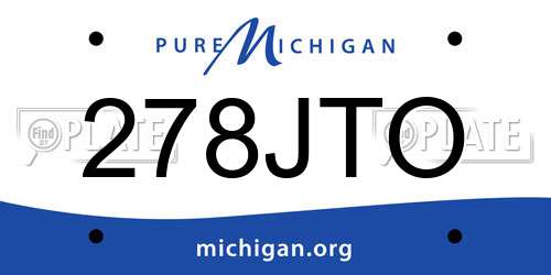 278JTO Michigan License Plate