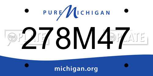 278M47 Michigan License Plate