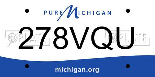 278VQU Michigan License Plate