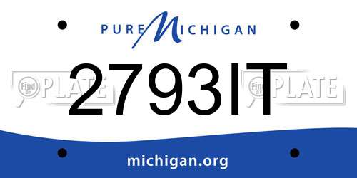 2793IT Michigan License Plate