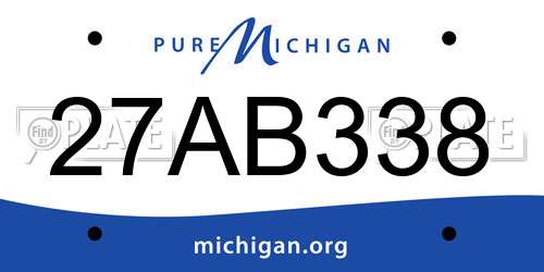 27AB338 Michigan License Plate