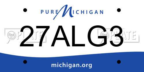 27ALG3 Michigan License Plate