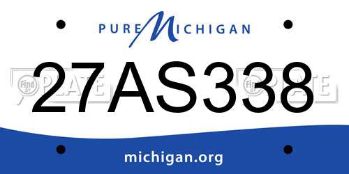 27AS338 Michigan License Plate