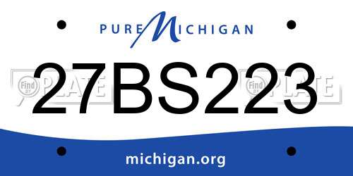 27BS223 Michigan License Plate