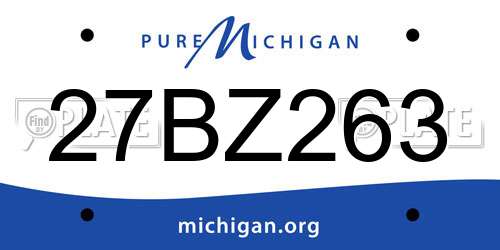 27BZ263 Michigan License Plate