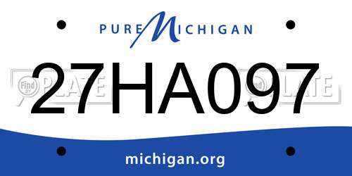 27HA097 Michigan License Plate