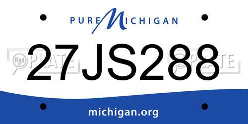 27JS288 Michigan License Plate