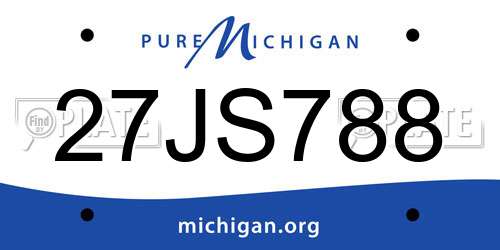 27JS788 Michigan License Plate