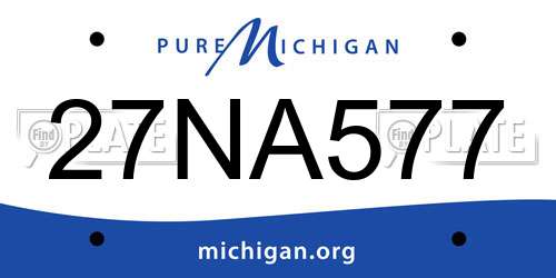 27NA577 Michigan License Plate