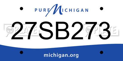 27SB273 Michigan License Plate
