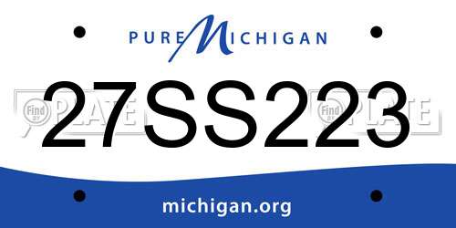27SS223 Michigan License Plate