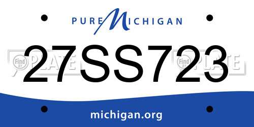 27SS723 Michigan License Plate