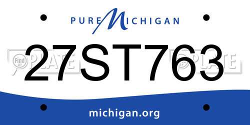 27ST763 Michigan License Plate