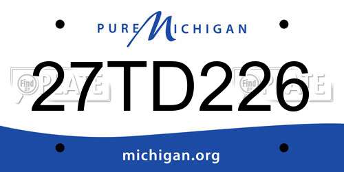 27TD226 Michigan License Plate