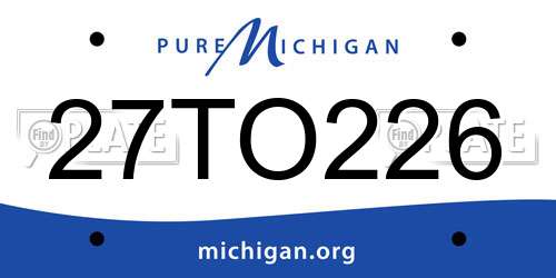 27TO226 Michigan License Plate