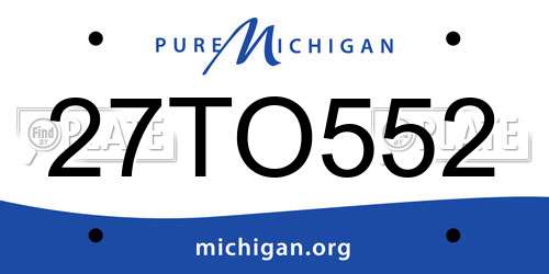 27TO552 Michigan License Plate