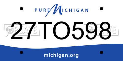 27TO598 Michigan License Plate