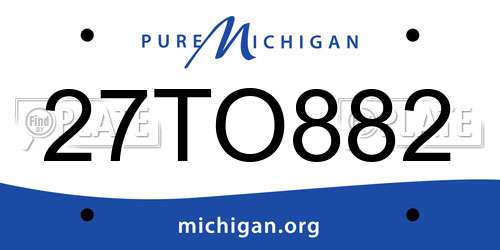27TO882 Michigan License Plate