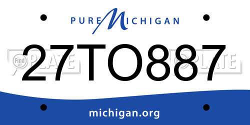 27TO887 Michigan License Plate