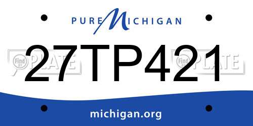 27TP421 Michigan License Plate