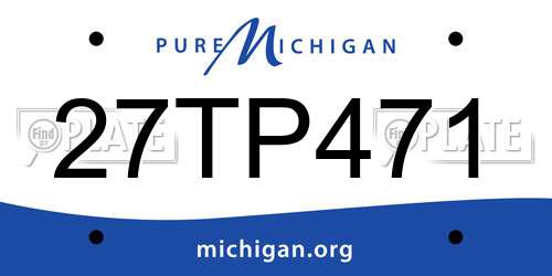 27TP471 Michigan License Plate