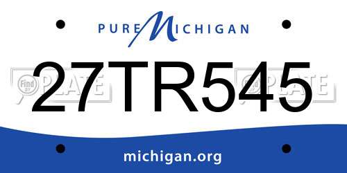 27TR545 Michigan License Plate