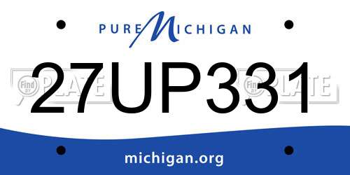 27UP331 Michigan License Plate