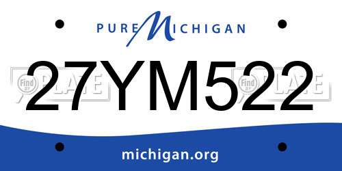 27YM522 Michigan License Plate