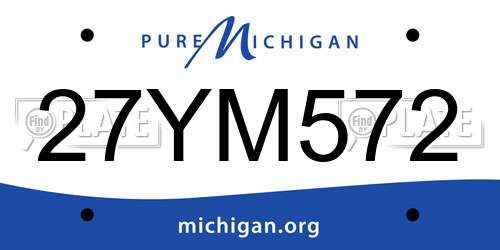 27YM572 Michigan License Plate