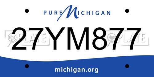 27YM877 Michigan License Plate