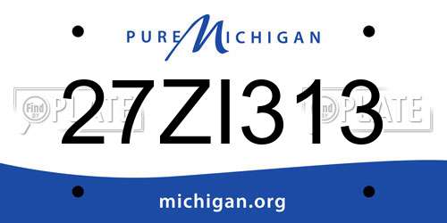 27ZI313 Michigan License Plate