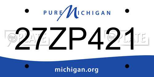 27ZP421 Michigan License Plate
