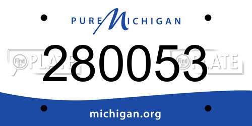 280053 Michigan License Plate