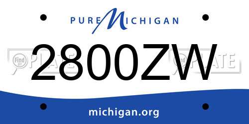 2800ZW Michigan License Plate