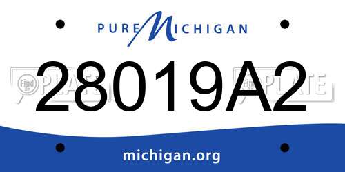 28019A2 Michigan License Plate
