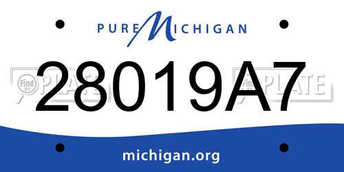 28019A7 Michigan License Plate
