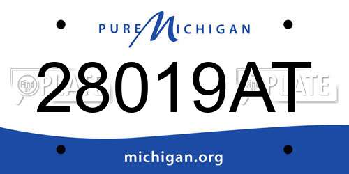 28019AT Michigan License Plate