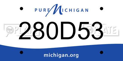280D53 Michigan License Plate
