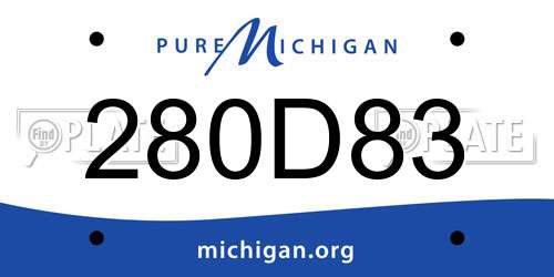 280D83 Michigan License Plate