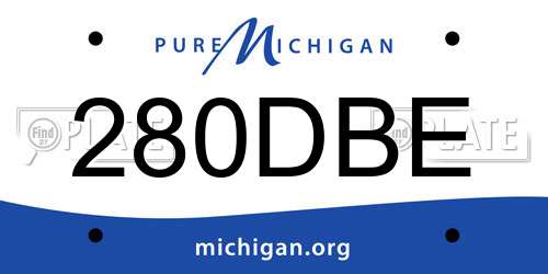 280DBE Michigan License Plate