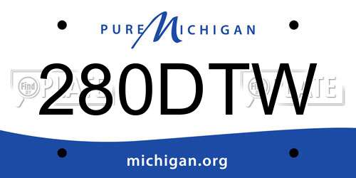 280DTW Michigan License Plate